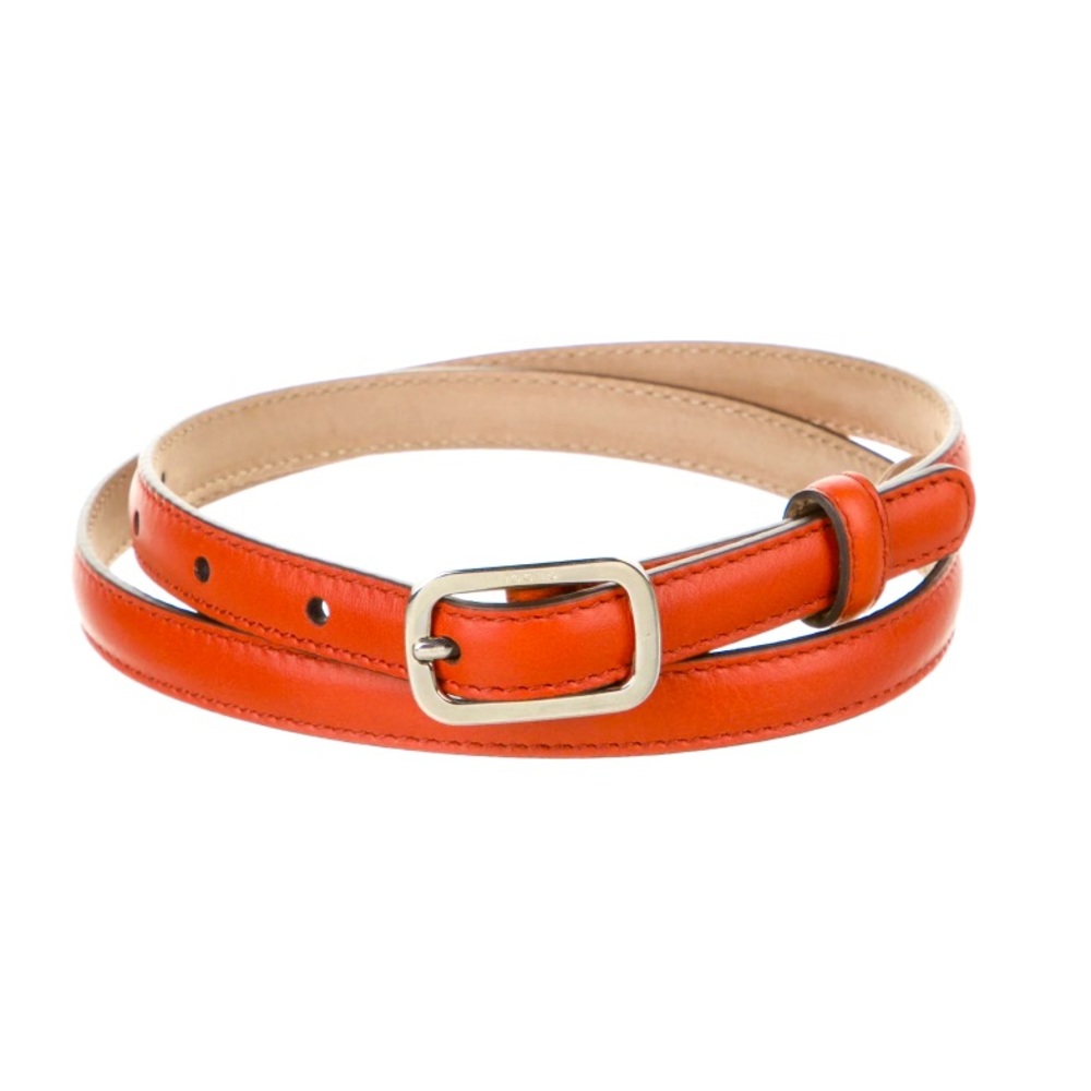 NWT Gucci  skinny leather belt sliver hardware